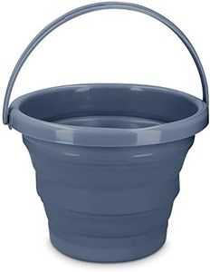 Navaris Seau Pliable 5L - Seau Portatif Usage Intérieur et Extérieur - Rangement Rétractable Idéal pour Camping Pêche Ménage Lessive Jardinage