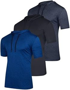 3 Pack: Big & Tall King Size Heavyweight Mens Dry Fit Moisture Wicking Short Sleeve Active Athletic Hoodie Pullover Sweatshirt Workout Running Fitness Gym Sports Casual Outdoor Summer - Set 3, 3X