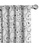 Ambesonne Black and White Curtains, Vintage Swirls Pattern with Monochrome Ornamental Old-Fashioned Design, Window Treatments 2 Panel Set for Living Room Bedroom, Pair of - 28" x 63", Black White