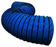Cool Runners Lightweight 470GSM PVC Round Dog Agility Tunnel, 8" Pitch, 15-Feet by 24-Inch, Blue