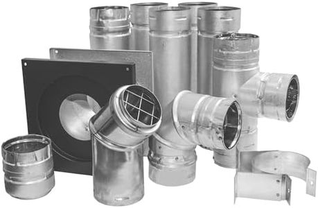 DuraVent PelletVent 3" Stainless Steel Horizontal Venting 10-Piece Kit, Includes Cap, Elbow Tee, 5 12" Pipes, Tee, Appliance Adapter and Wall Thimble