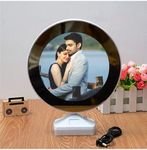 Opulent Oasis Customizable Magic Mirror LED Light Photo Frame With Your Photo | Round Shape | Battery Operated But Not Included | Multicolor