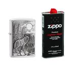 Combo of Zippo Timberwolves Windproof Pocket Lighter and 12 oz. Premium Lighter Fluid