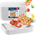 100 Pack 14 inch (35*25cm) Disposable Trays For Food Serving - Large Heavy Duty Disposable Plates, Biodegradable, Eco Platter for Catering and Party - Food Serving Trays, Crawfish, BBQ, Holiday