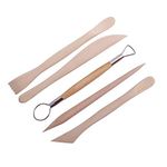 YYaaloa 5pcs Set Wood Crafts Clay Modeling Tool Pottery Carving Tools for Shaping and Sculpting for Ceramics Clay Pottery (Wood -5pcs)