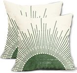 Green Boho Sun Pillow Covers 18x18 