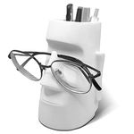 Fuxless Pen Holder for Desk, Pencil Holder with Glasses Holder, Makeup Brush Holder, Desk Accessories, Office Decor, School & Home Organizer