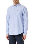 Original Penguin Mens Ls Eco Oxford W Stre Shirt, Amparo Blue, XL UK