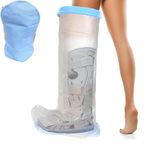 Extra Large - Adult Lower Leg Cast Cover Protector For Shower Watertight Waterproof Short Leg Shower Bandage Cast Cover with Non-Slip Protection for Leg Knee,Foot,Ankle,Wound,Burns,Reusable