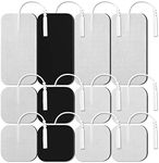 TENS Unit Pads Electrode Patches, 12 Pcs Multiple Sizes Adhesive Electrodes for TENS Machine, Replacement Reusable Pads Self Adhesive Electrodes with Plug 2.0 mm for Pain Relief