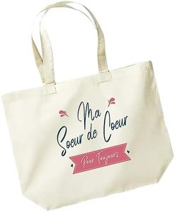 Paroles d'amour Tote Bag Sac de courses Cadeau Soeur de Coeur Pour Toujours A Offrir à Sa Meilleure Amie Anniversaire Noel
