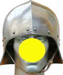 Queen Armour Medieval Open Face German Sallet Helmet Roman Spartan Silver German Gladiator Burgonet Helmet