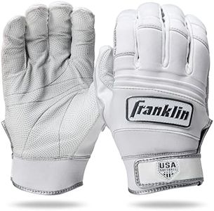 Franklin Sports All-Weather Softball Batting Gloves - Women's Fastpitch Batting Gloves - White Chrome - Women's Large