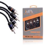 Elite Audio Premium Series 100% OFC Copper RCA Interconnects Stereo Cable, 4 Channel 20' Cord (4 x RCA Male to 4 x RCA Male Audio Cable, Double-Shielded with Noise Reduction, 20 Feet Long)