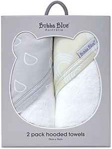 2PK Bubba Blue Bamboo Cotton 6.75x75cm Nordic Hooded Towel Baby 0-12m Grey/Sand