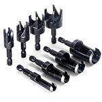 Eyech 8Pcs Wood Plug Cutter, Carbon Steel Straight and Taper Claw Drill Bit Set Woodworking Hole Saw Cutting Tool 1/4" 3/8" 1/2" 5/8" (Metric 6mm 10mm 13mm 16mm)