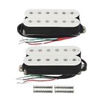 FLEOR Alnico 2 Humbucker Pickup HBA2 Electric Guitar Humbucker Neck and Bridge Pickup Set, White