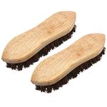 Clay Roberts Bassine Wooden Scrubbing Brushes, Pack of 2, Stiff Bristles, Heavy Duty Wood, Scrub Brush, Yard Cleaning Brushes for Outdoors, Brush, Cleaning Brush, Scrubbing Brushes