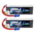 Zeee 6S Lipo Battery 22.2V 60C 4000mAh RC Battery Soft case with EC5 Plug for RC Airplane Helicopter RC Car Truck Tank Drone Racing Hobby (2 Pack)