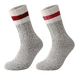 2 Pairs Merino Wool Hiking Trekking Crew Boot Socks Thick Warm for Fall Winter (M(Women's 8-11), Red and Pink)