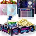 Moviejam Movie Night Snack Trays - (40pcs) 20 Cardboard Popcorn Boxes, 20 Paper Candy Bags