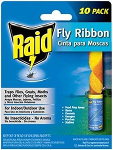 Raid Fly Ribbon, Fly Traps for Indoors and Outdoors, Bug Trap for Flying Insects, Pack of 10