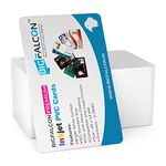 BIGFALCON Premium Blank 75 PVC ID Cards for Inkjet Printers - Graphic Quality White Plastic CR80, Compatible with Most Photo, ID Badge,Inkjet Printers