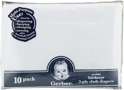 Gerber Unisex Baby Boys Girls Gauze Prefold Cloth Diapers Multipack White 10 Pack