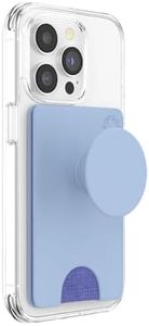 PopSockets Phone Wallet with Expanding Phone Grip, Phone Card Holder, Solid PopWallet - Cornflower Blue