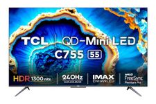 TCL 139 cm (55 inches) 4K Ultra HD Smart QD-Mini LED Google TV 55C755 (Black)