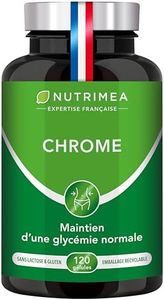 CHROME - Formule 100% Pure - 250 µg de Chrome Picolinate - Maintien du Taux de Sucre Sanguin et Contrôle de l'Appétit - 120 Gélules Vegan - Nutrimea - Fabrication Française