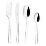 Grunwerg Samba Pattern 24-Piece Cutlery Set, Knife, Fork & Spoon Set for 6 with Mirror Finished Stainless Steel