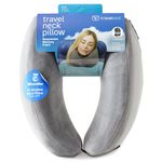 Travelrest Nest Neck Pillow for Travel - Advanced Support for Long Flights, Memory Foam Patented Design for Optimal Relaxation, Ergonomic, and Washable, On-the-Go and Attaches to Luggage - Gray