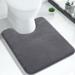 Yimobra Memory Foam Bath Mat 51 x 61 cm, Non Slip Bathroom Mat, Soft Absorbent Quick Dry Bath Rug, Machine Washable for Shower, Sink and Bathroom, Dark Gray
