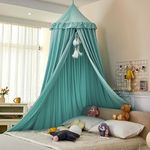 Dix-Rainbow Large Children Bed Canopy lake green Round Dome Girls Mosquito Net Kids Princess Play Tents Nursery Room Decoration for Baby