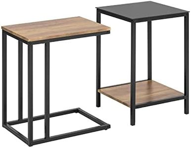 SoBuy FBT99-F Set of 2 Side Tables Coffee Tables Stackable Sofa Tables C Table Laptop Table Care Table Living Room Table