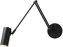 SIYANE Vintage Industrial Swing Arm Wall Sconce Dimmable Switch Adjustable Gold Long Arm Wall Mounted Reading Light Black White Farmhouse Hardwire Wall Lamp for Bedroom Bedside Headboard
