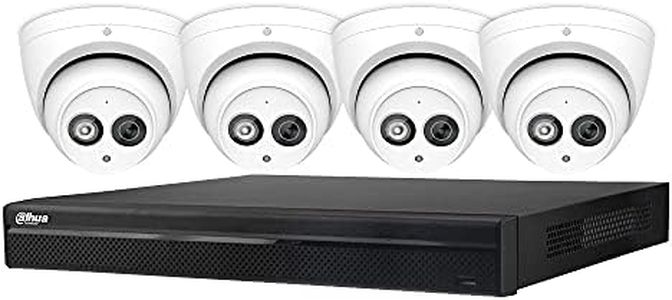 Dahua 8CH 6MP PoE Home Security Camera System, 6MP Outdoor PoE IP Cameras with Build in MIC, 4K 8-Channel NVR(NVR4208-8P-4KS2+IPC-HDW4631C-A 2.8MM(4PCS))