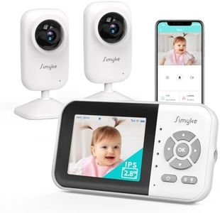 Simyke Upgrade Video Baby Monitor with 2 Cameras and Audio 2.8" Screen,Night Vision,APP,Wireless,2-Way Talk,1200ft Long Range,Feeding Timer,Temperature Sensor,VOX/ECO,5 Lullabies,Portable,Easy Setup