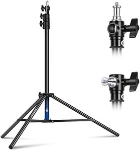 NEEWER 7.2ft/220cm Air Cushioned Light Stand, Heavy Duty Metal Tripod Stand for Ring Lights Photography Lights with 1/4” to 3/8” Screw Adapter and 3-Way Interfaces, Load Capacity: 4.4lb/2kg, ST-220AC