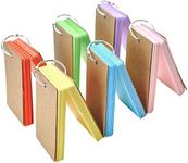 300Pcs Multicolor Kraft Paper Blank Flash Cards Study Cards Note Cards with Binder Ring for Bookmark/DIY Greeting Card/Index Card Stock for School Home Office Use, 9055MM