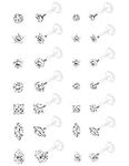 Milacolato 14Pairs 16G Forward Helix Cartilage Tragus Earring Studs Internal Threaded Labret Lip Monroe Ring 8MM Barbell Body Piercing Jewelry