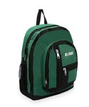 Everest Double Main Compartment Backpack, Dark Green, One Size