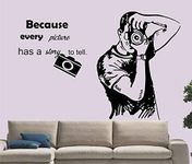 vOlXo PVC Vinyl Photography Boy Printed and Wall Sticker (Black, 60x90cm)