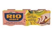 Rio Mare - Solid Light Tuna in Olive Oil with Lemon and Pepper, Canned Tuna, High in Protein, 80 g (Pack of 3)