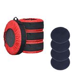 30in Tire Cover FLR Adjustable Waterproof Spare Tire Covers Protection Covers with 4 PCS Wheel Felts Seasonal Tire Storage Bag for Car Off Road Truck Set of 4