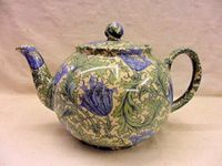 2 Cup teapot in William Morris Anemone Design by Heron Cross Pottery.