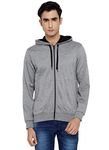 Alan Jones Clothing Men's Regular Fit Full Sleeves Hooded Sweatshirt (Melange_L)