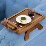 Trendy Trays Stable Sofa Tray | Stylish | Solid | Flexible Sofa Arm Rest Tray | Premium Acacia Wood Material | Foldable | Eco Friendly| Anti Slip | Comfortable with 360 Degree Mobile Holder