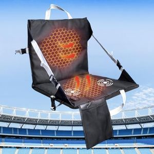 comincia Heated Seat Cushion,Portable Heated Stadium Seats for Bleachers,Foldable Stadium Seat Cushion,Heated Seats Pad 3 Levels Heating Adjustment with Massage(No Power Bank)